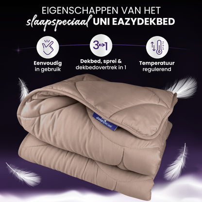 eazydekbed® – Bruin – Hoesloos & Wasbaar – Voor het hele jaar