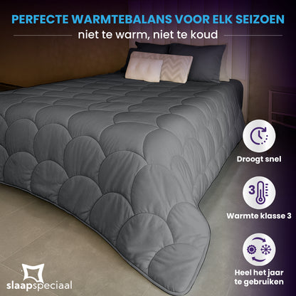 eazydekbed® – Antraciet – Hoesloos & Wasbaar – Voor het hele jaar