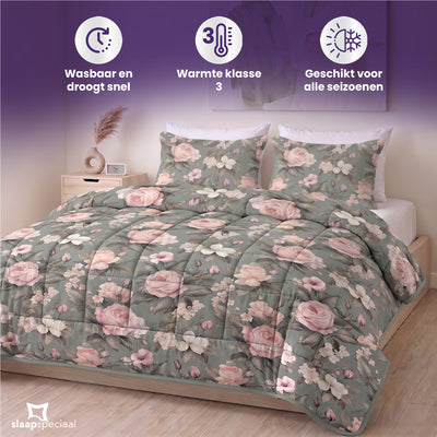 eazydekbed® - All-year - Romance Green + Kussenslopen