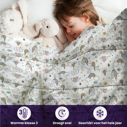 eazydekbed® Kinderdekbed 140x200 cm – Twinkle – Hoesloos & Wasbaar – Voor het hele jaar – 100% katoen + GRATIS kussensloop