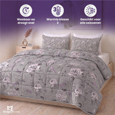 eazydekbed® - All-year - Grey Garden + Kussenslopen
