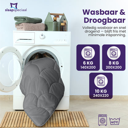 eazydekbed® – Antraciet – Hoesloos & Wasbaar – Voor het hele jaar