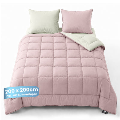 eazydekbed® - All-year  - Roze/Ivoor + Kussenslopen