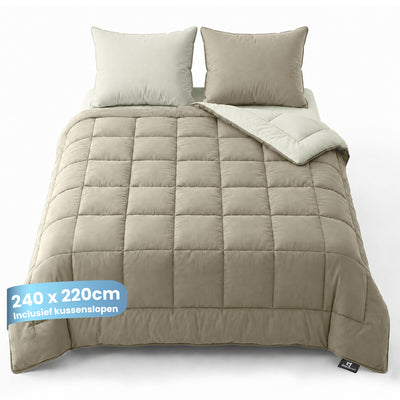 eazydekbed® - All-year  - Ivoor/Taupe + Kussenslopen