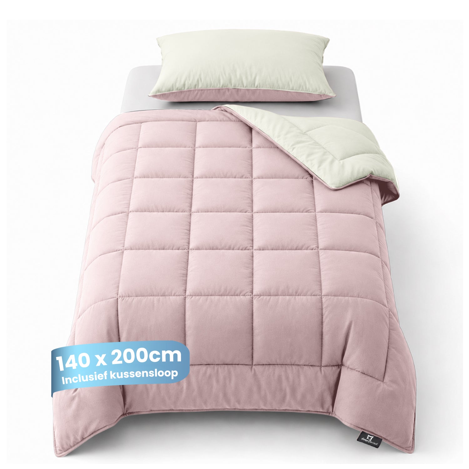 eazydekbed® - All-year  - Roze/Ivoor + Kussenslopen