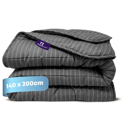 eazydekbed® - Zomerdekbed - Antraciet Stripe