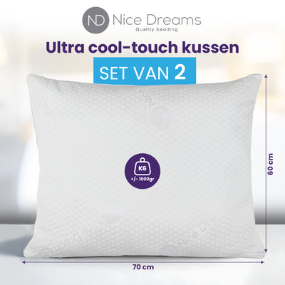 Hoofdkussen - Set van 2 - 60x70 cm - Navulbaar - Soft Touch