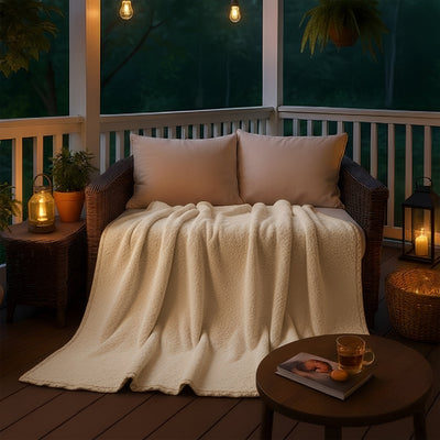 Sherpa-Karo – Extra dicke Sherpa-Decke – Besonders weich, warm und luxuriös – 150 x 200 cm – Taupe