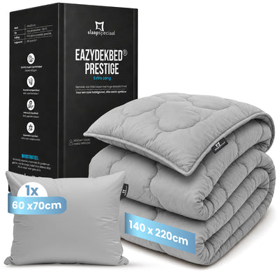 eazydekbed® - All-year - Prestige Grijs + Kussenslopen - 100% Katoen