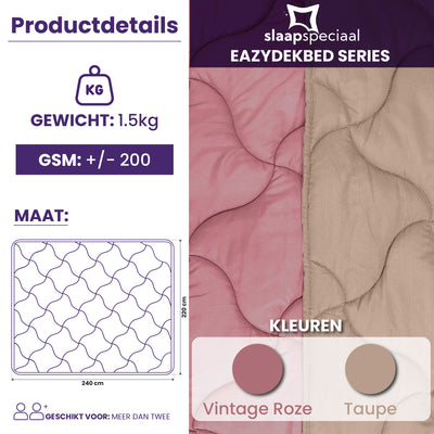 eazydekbed® - Zomerdekbed - Rose/Taupe