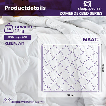 Slaapspeciaal Essential White Series Zomerdekbed Wit