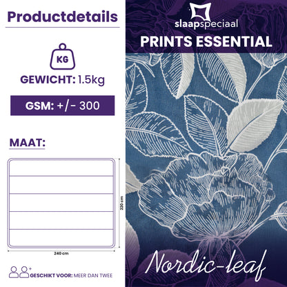 eazydekbed® – Nordic Leaf - Hoesloos & Wasbaar – Voor het hele jaar