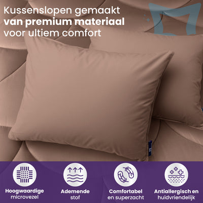 Essential Kussensloop - Bruin - 2 Stuks
