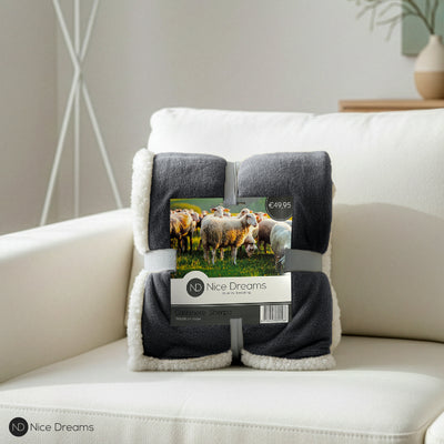 Sherpa Plaid - Extra Dikke Deken - Antraciet