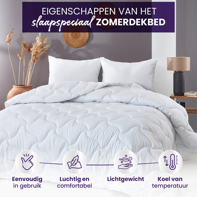 eazydekbed® Sommer-Bettdecke - Weiß - Ohne Bezug & Waschbar
