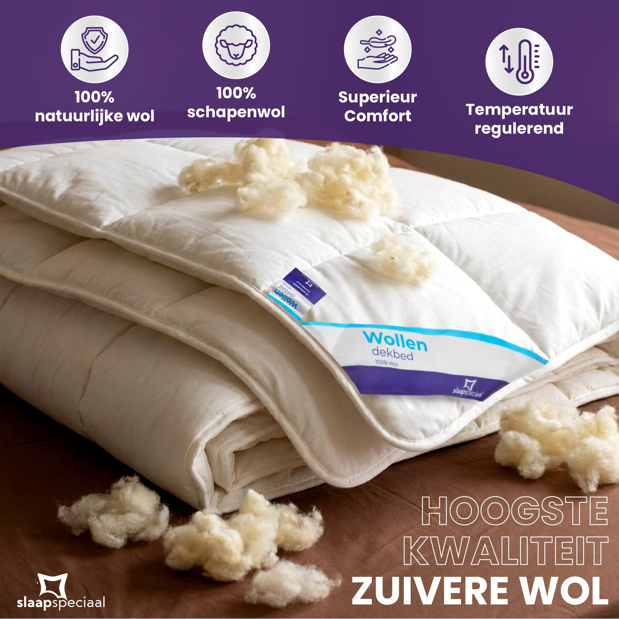 Luxuriöse 4-Jahreszeiten-Wollbettdecke aus 100 % australischer Schurwolle