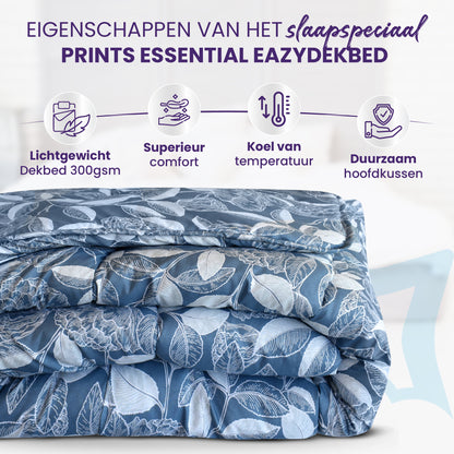 eazydekbed® – Nordic Leaf - Hoesloos & Wasbaar – Voor het hele jaar