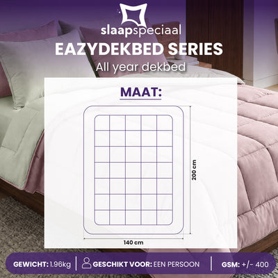 eazydekbed® - All-year  - Roze/Ivoor + Kussenslopen