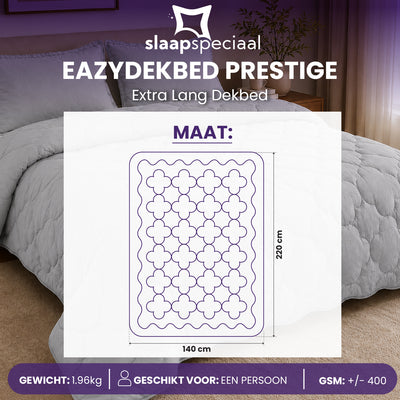 eazydekbed® - All-year - Prestige Grijs + Kussenslopen - 100% Katoen