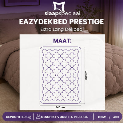 eazydekbed® - All-year - Prestige Bruin + Kussenslopen - 100% Katoen