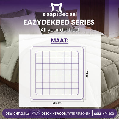 eazydekbed® - All-year  - Ivoor/Taupe + Kussenslopen