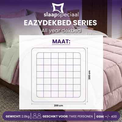 eazydekbed® - All-year  - Roze/Ivoor + Kussenslopen