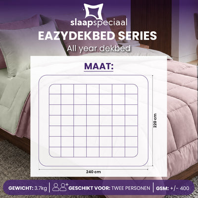 eazydekbed® - All-year  - Roze/Ivoor + Kussenslopen