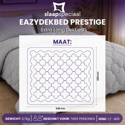 eazydekbed® - All-year - Prestige Grijs + Kussenslopen - 100% Katoen