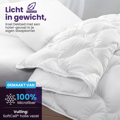 eazydekbed® Sommer-Bettdecke - Weiß - Ohne Bezug & Waschbar
