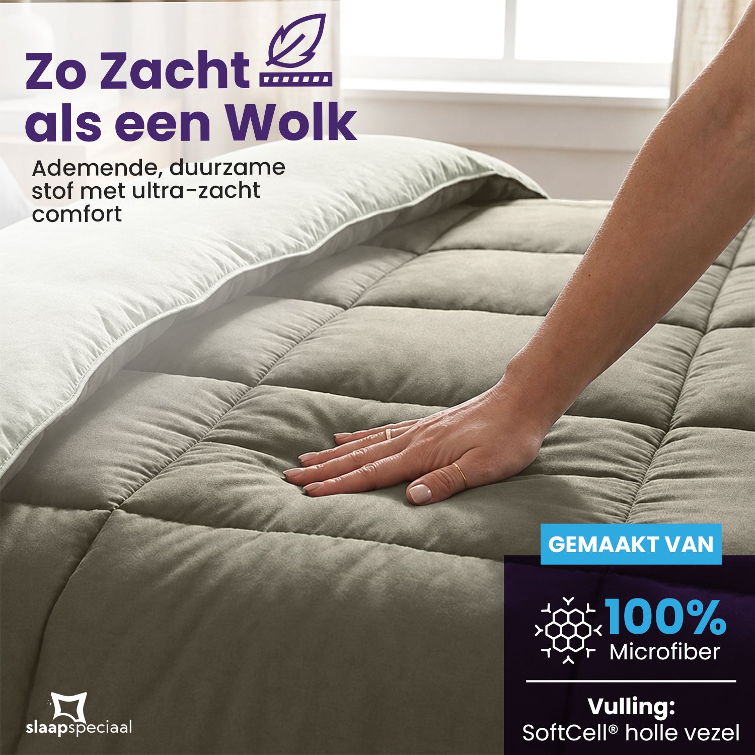 eazydekbed® - All-year  - Ivoor/Taupe + Kussenslopen
