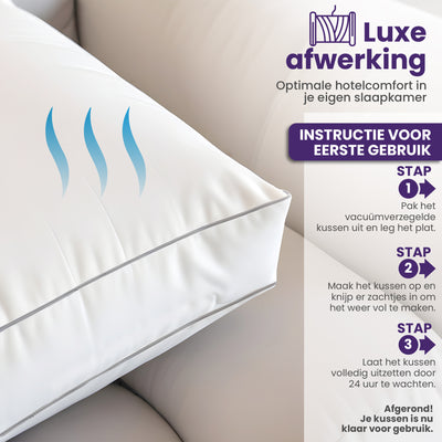 Hoofdkussen - Set van 2 - 50x60x10 cm - Navulbaar