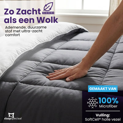 eazydekbed® - All-year - Grijs/Antraciet + Kussenslopen