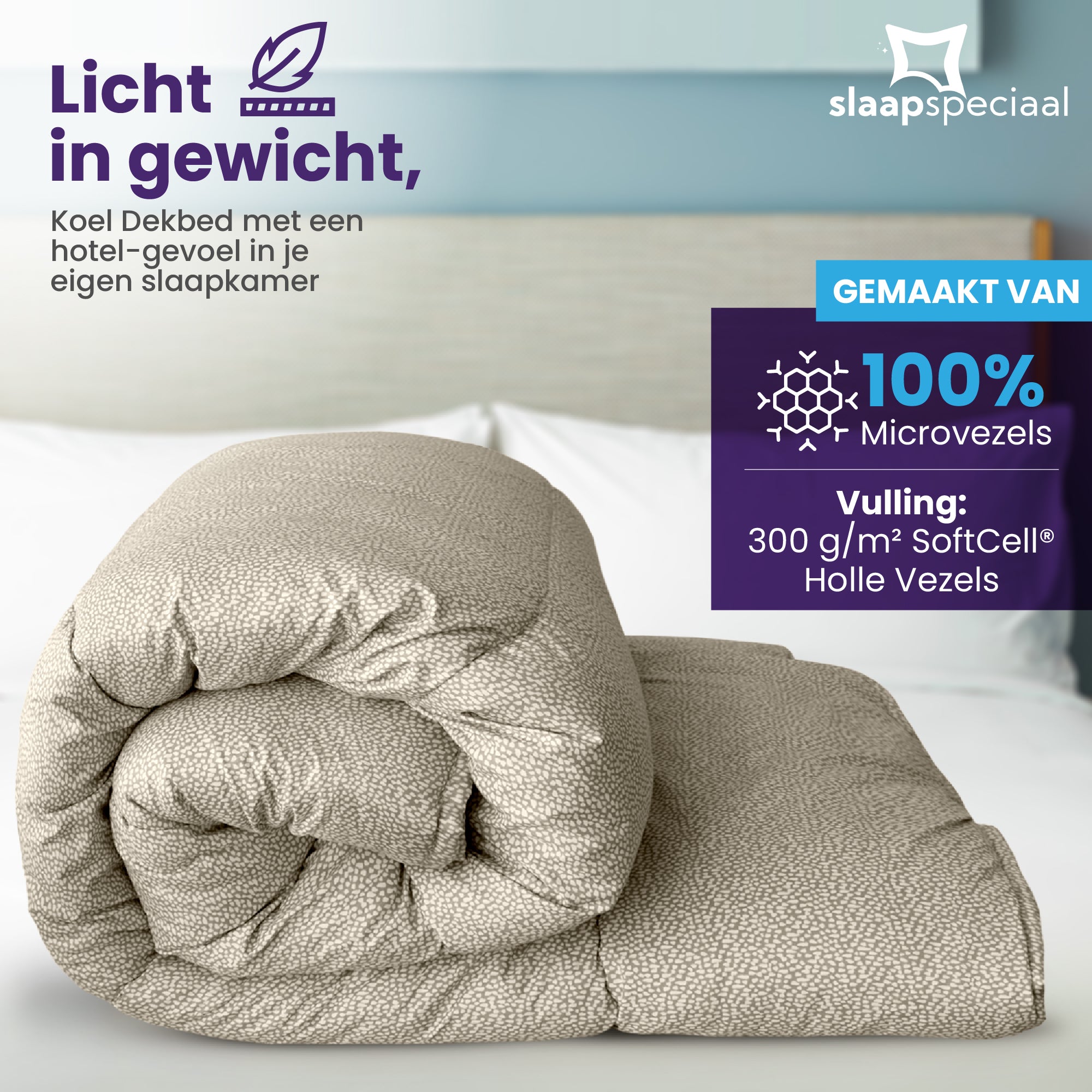 eazydekbed® – Seli Soft - Hoesloos & Wasbaar – Voor het hele jaar