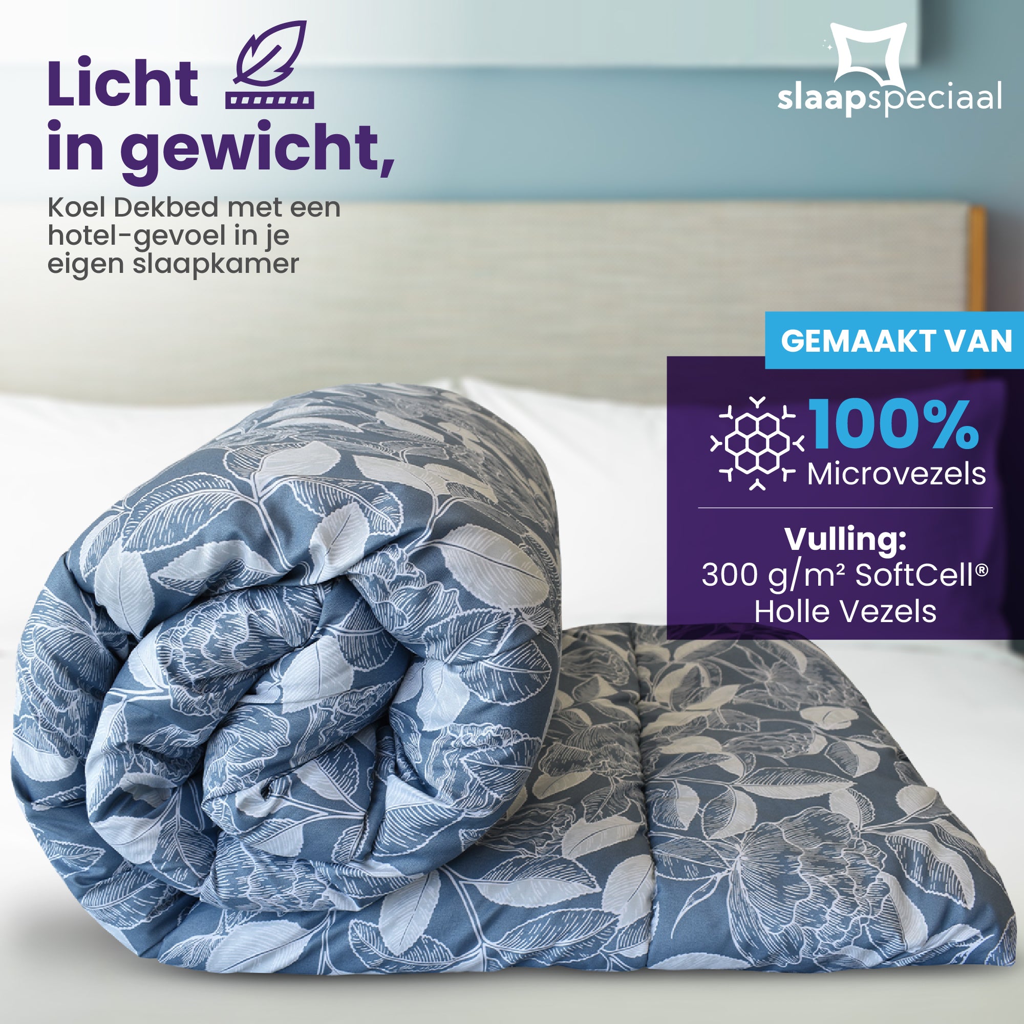 eazydekbed® – Nordic Leaf - Hoesloos & Wasbaar – Voor het hele jaar