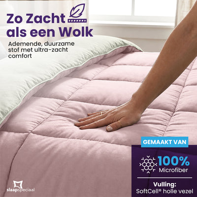 eazydekbed® - All-year  - Roze/Ivoor + Kussenslopen