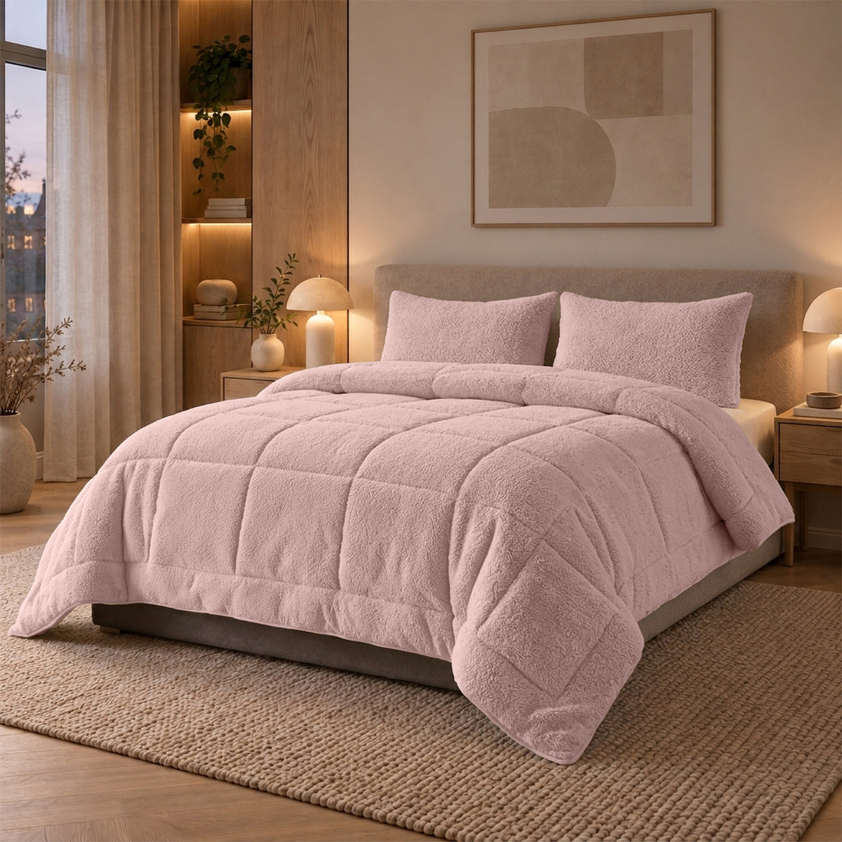 eazydekbed® - Teddy - All Year - Roze