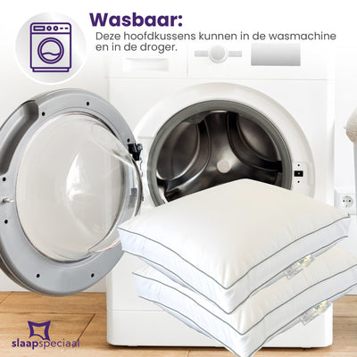 Hoofdkussen - Set van 2 - 50x60x10 cm - Navulbaar