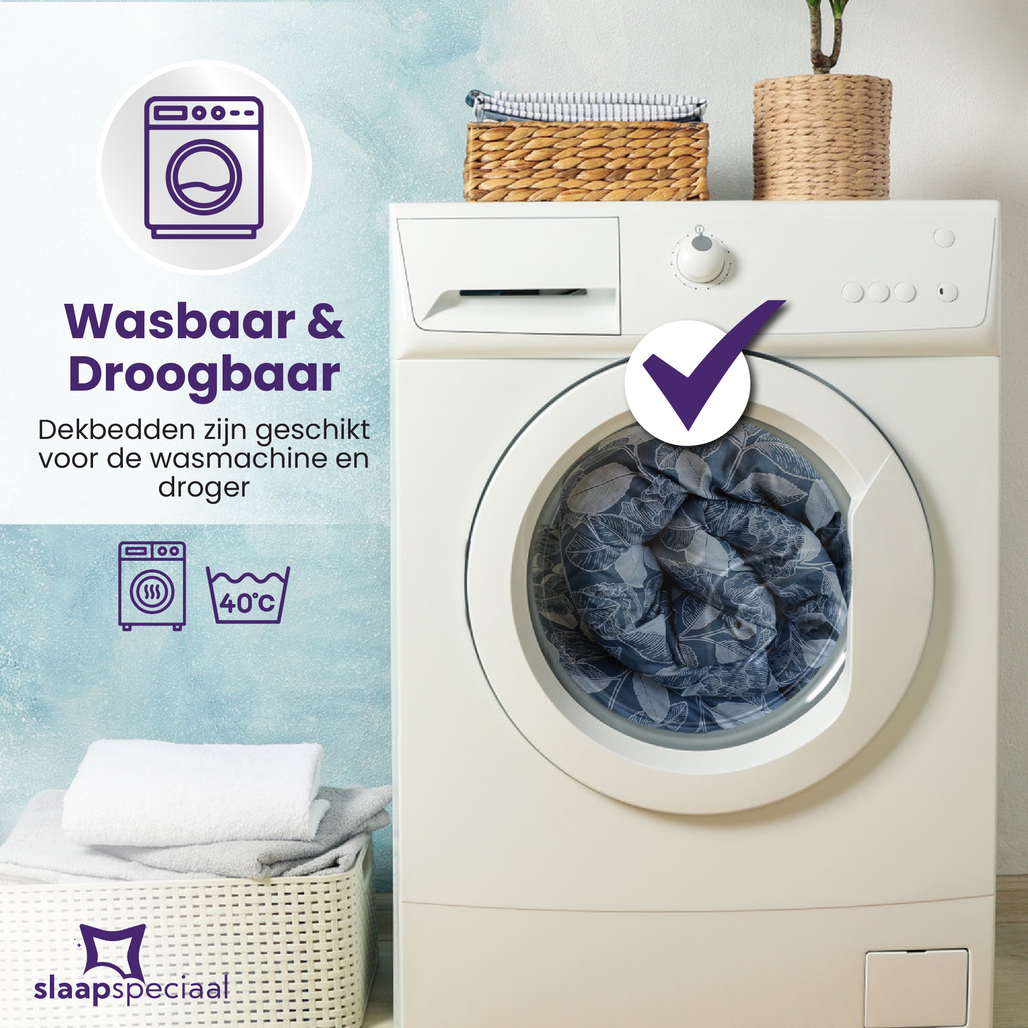 eazydekbed® – Nordic Leaf - Hoesloos & Wasbaar – Voor het hele jaar