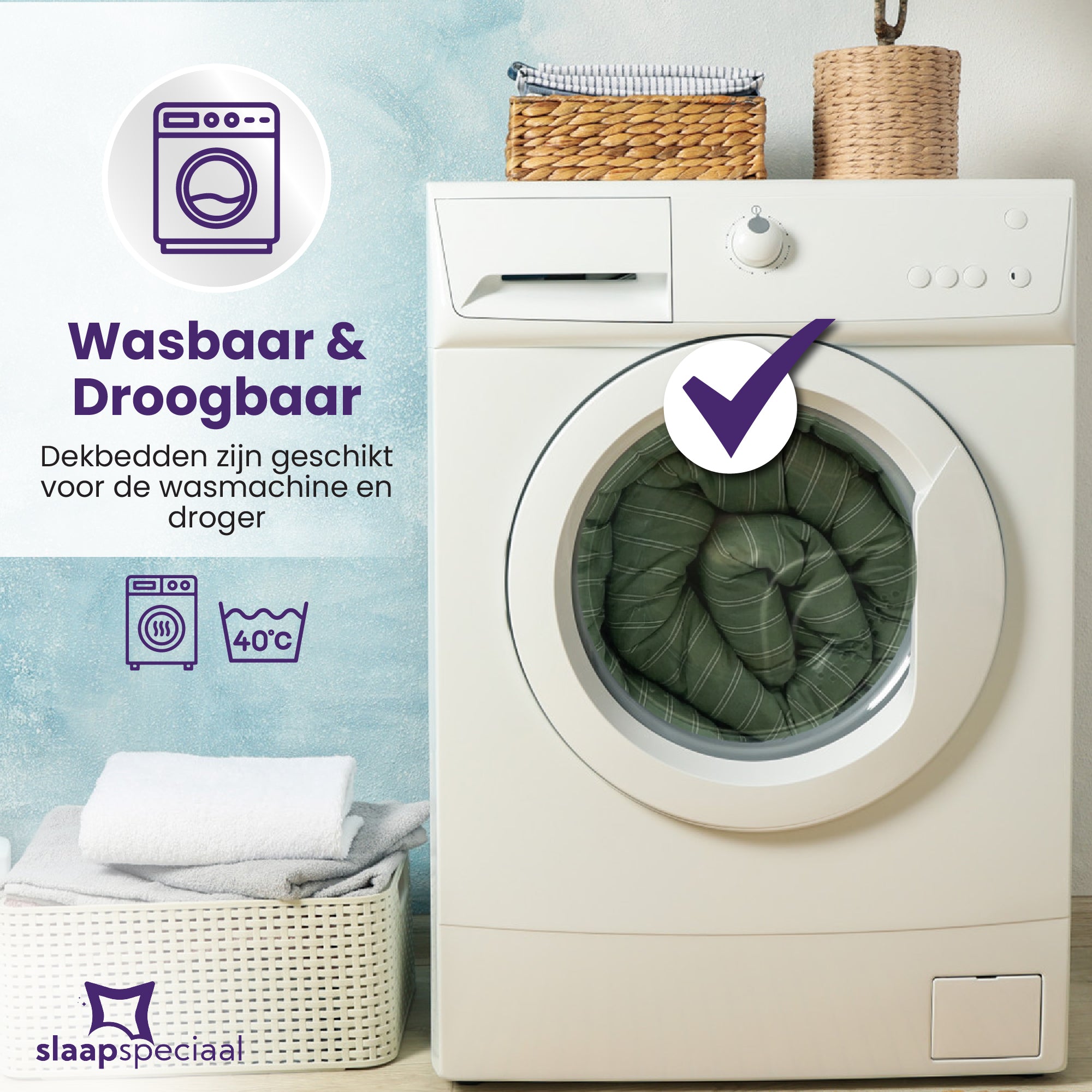 eazydekbed® - Zomerdekbed - Groen Stripe