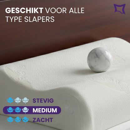 Slaapspeciaal Aloe Vera Hoofdkussen - 60x40x14/12 cm - Nekkussen - Traagschuim