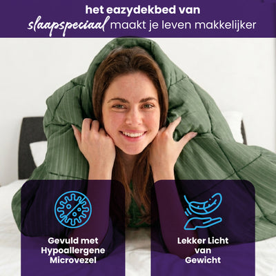 eazydekbed® - Zomerdekbed - Groen Stripe