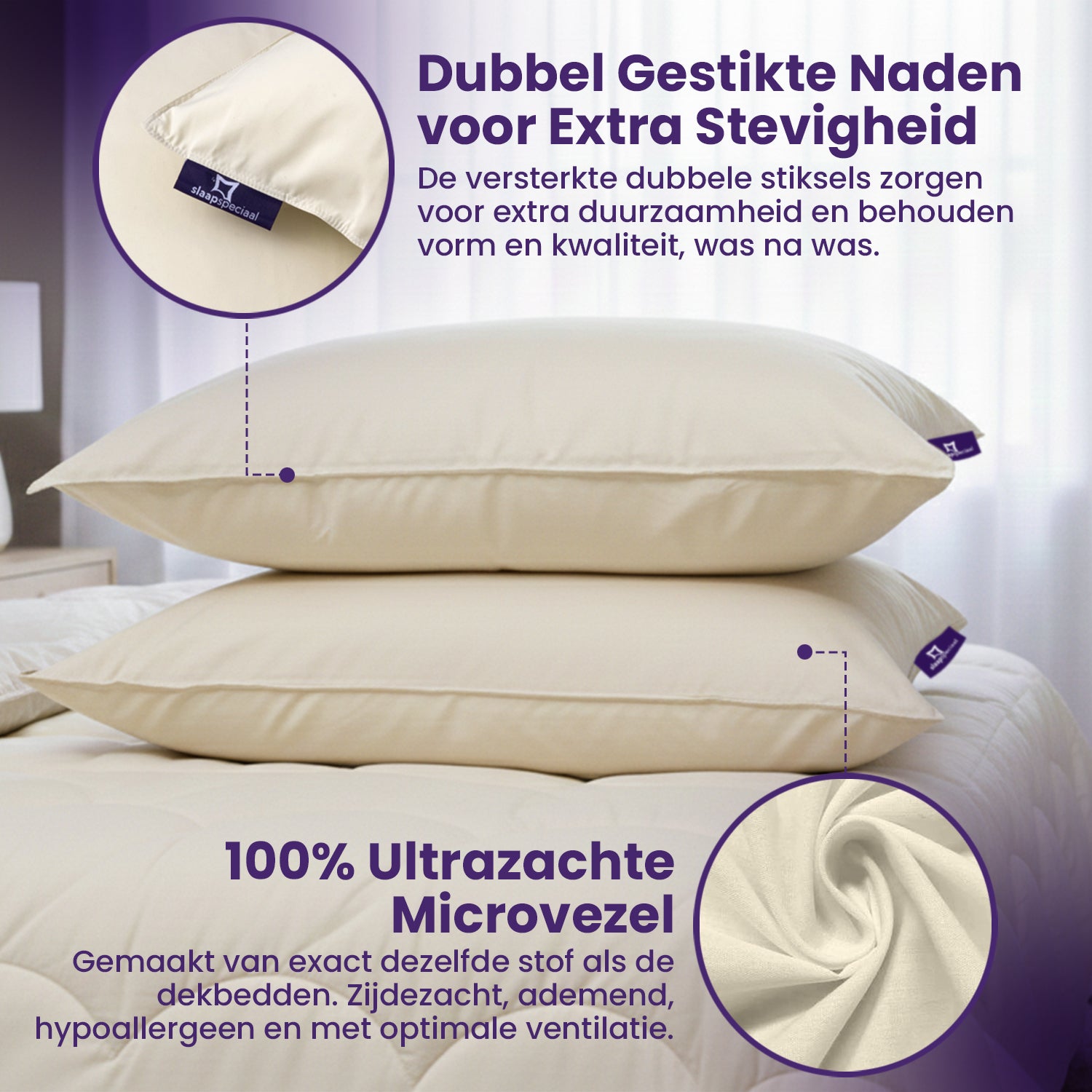 Essential Kussensloop - Beige - 2 Stuks