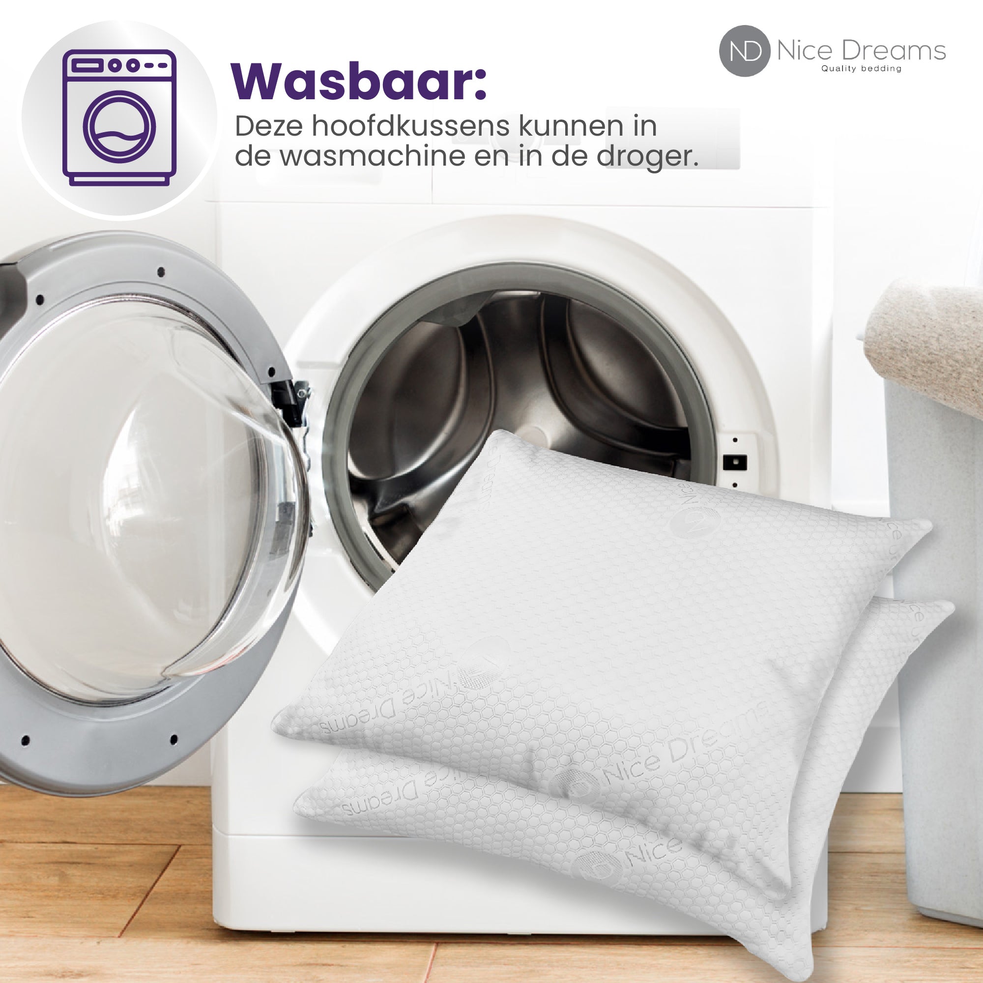 Hoofdkussen - Set van 2 - 60x70 cm - Navulbaar - Soft Touch