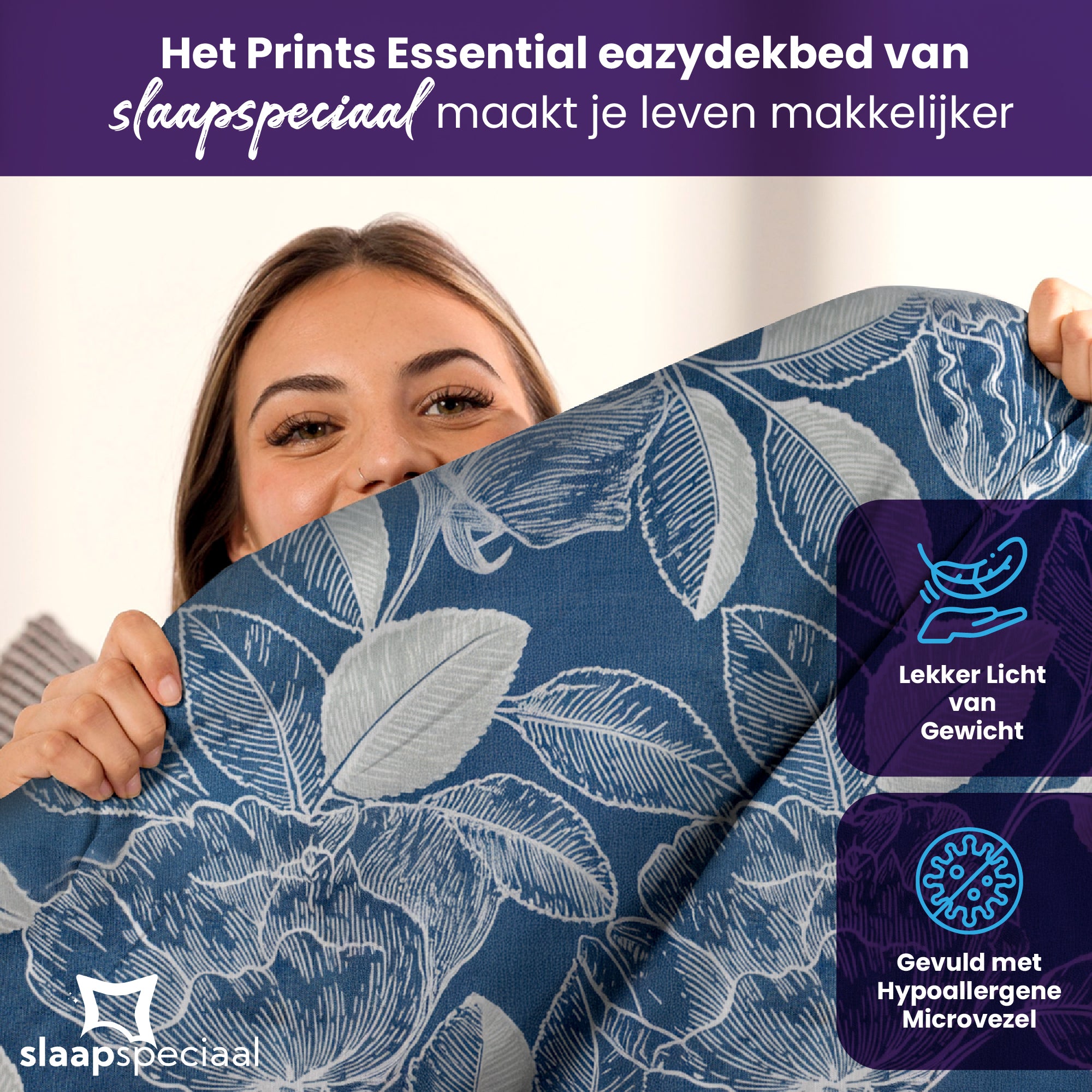 eazydekbed® – Nordic Leaf - Hoesloos & Wasbaar – Voor het hele jaar