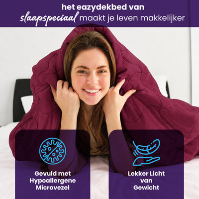eazydekbed® - Zomerdekbed - Rood/Crème