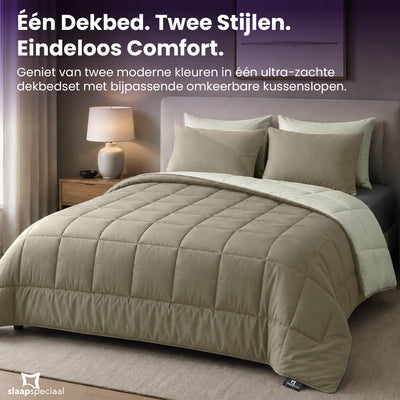 eazydekbed® - All-year  - Ivoor/Taupe + Kussenslopen