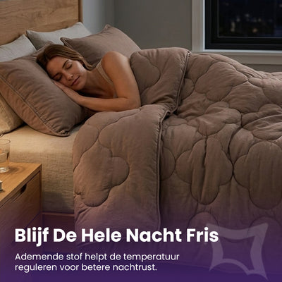eazydekbed® - All-year - Prestige Bruin + Kussenslopen - 100% Katoen