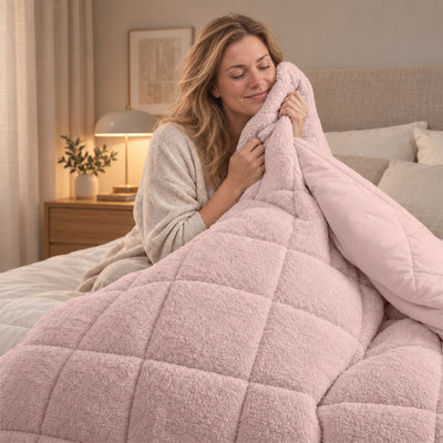 eazydekbed® - Teddy - All Year - Roze