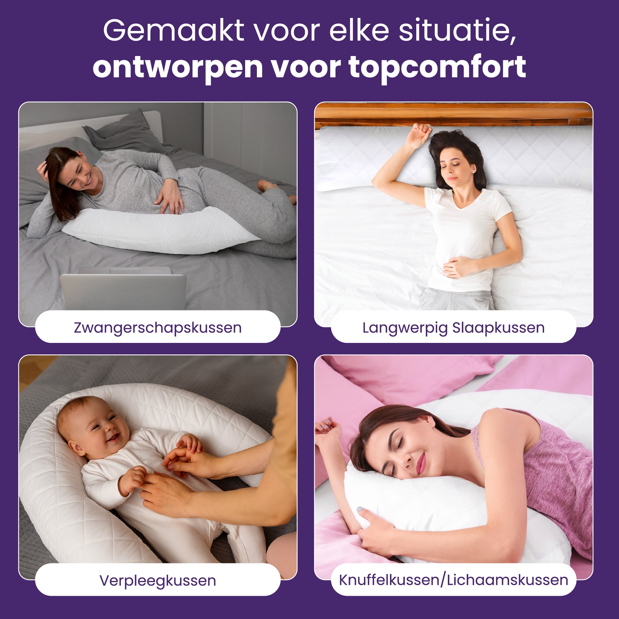 Slaapspeciaal Lichaamskussen - 40x145 cm - Navulbaar - Ergonomisch - Traagschuim