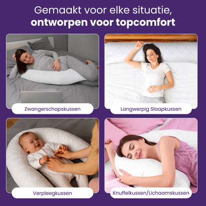 Slaapspeciaal Lichaamskussen - 40x145 cm - Navulbaar - Ergonomisch - Traagschuim